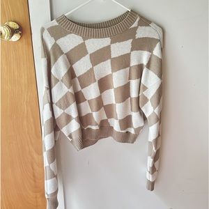 White & Beige Hollister Sweater Size S